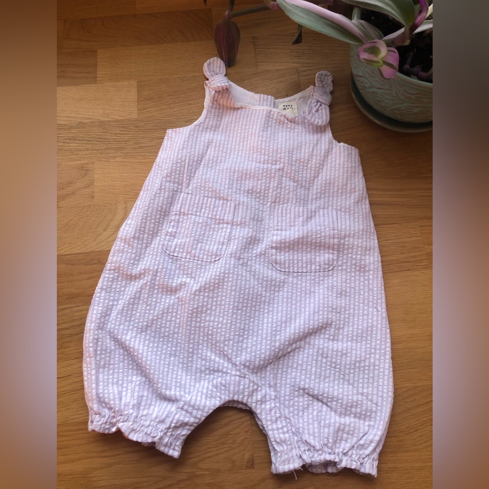 NWT Baby Gap Purple Lavender Striped Coveralls Onesie Jumpsuit Romper 0-3 months